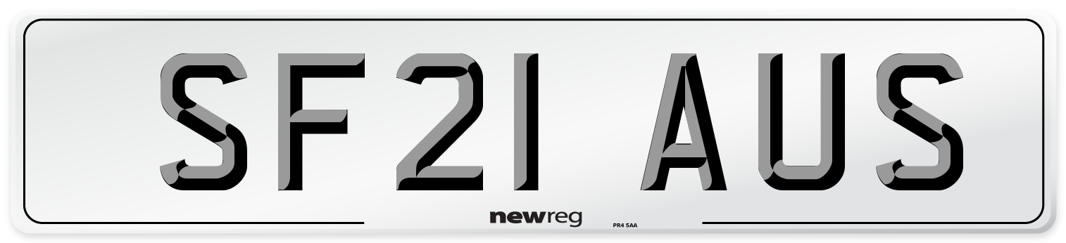 SF21 AUS Number Plate from New Reg